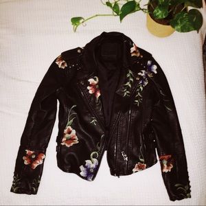 Blank NYC | Embroidered Moto Faux Leather Jacket